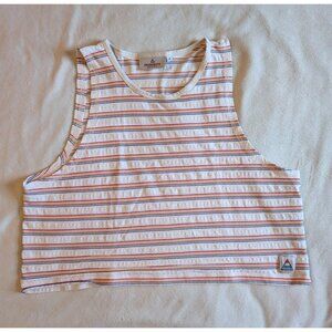 Passenger Retro Vibes Organic Cotton Cropped Tank Top 70s Striped Medium Womens